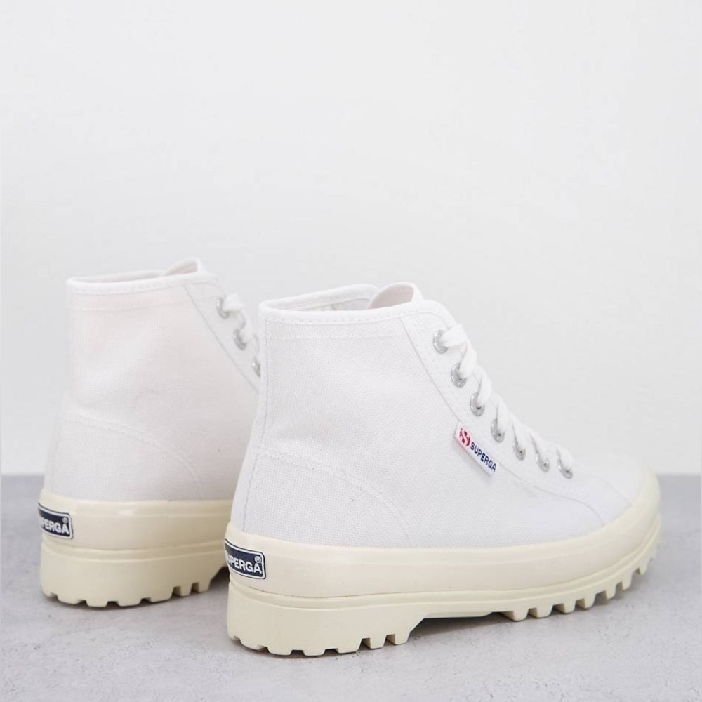 Superga 2341 Alpina High Top Sneakers with Gum Sole in White Sz 7 1/2 - Picture 2 of 16